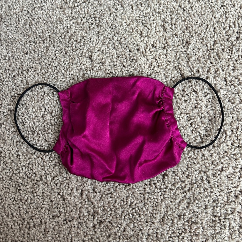 NWOT KES NYC silk raspberry purple face mask